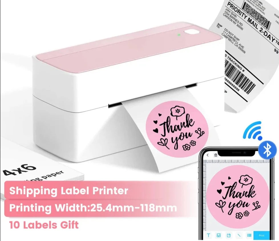 Bluetooth Thermal Label Printer Shipping Label Printer for iOS Android Mac