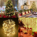 LED Waterproof Copper Wire String Fairy Lights with 8 Modes