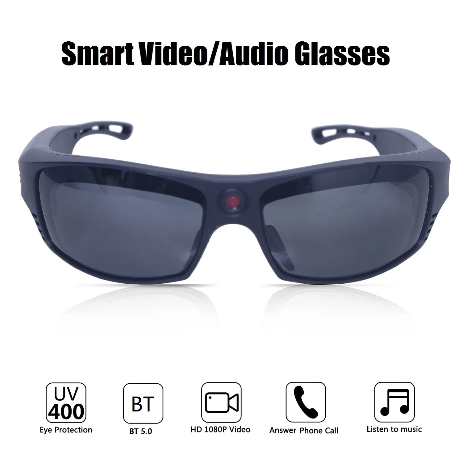 Smart Music Glasses Mini Camera with Bluetooth Earphones