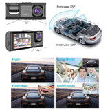 Dash Cam W/ IR Night Vision 1080P 3 Camera