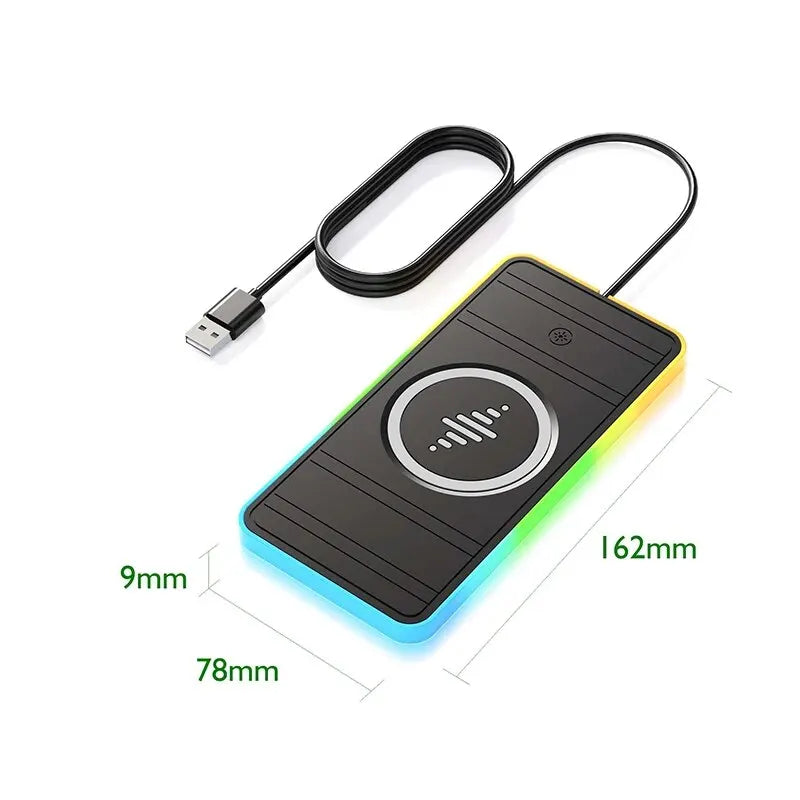 Fast Charging Station Non Slip Pad RGB Light for IPhone