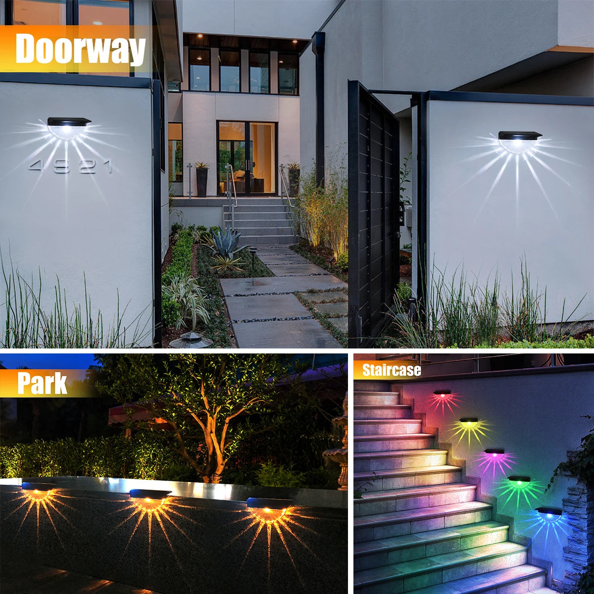 2pc LED Solar Waterproof Deck Lights