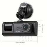 Dash Cam W/ IR Night Vision 1080P 3 Camera