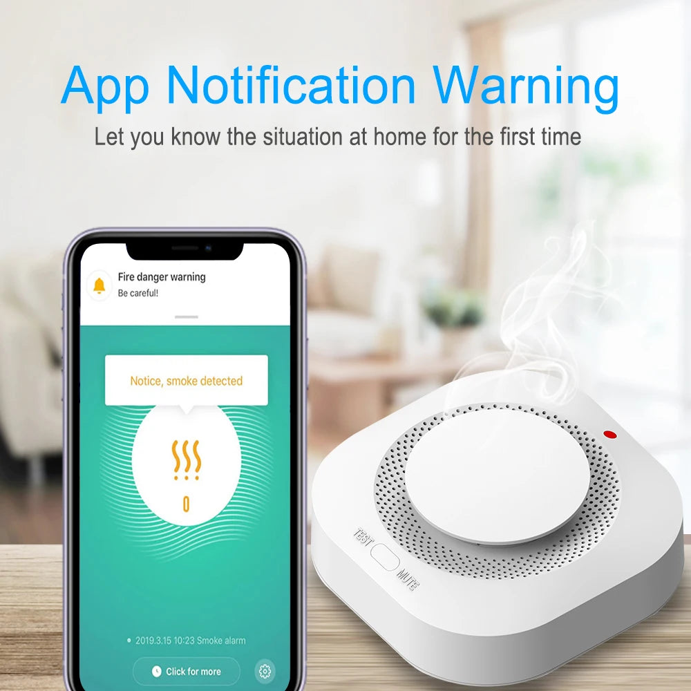 Smart Smoke Detector Sensor Alarm Home Security System