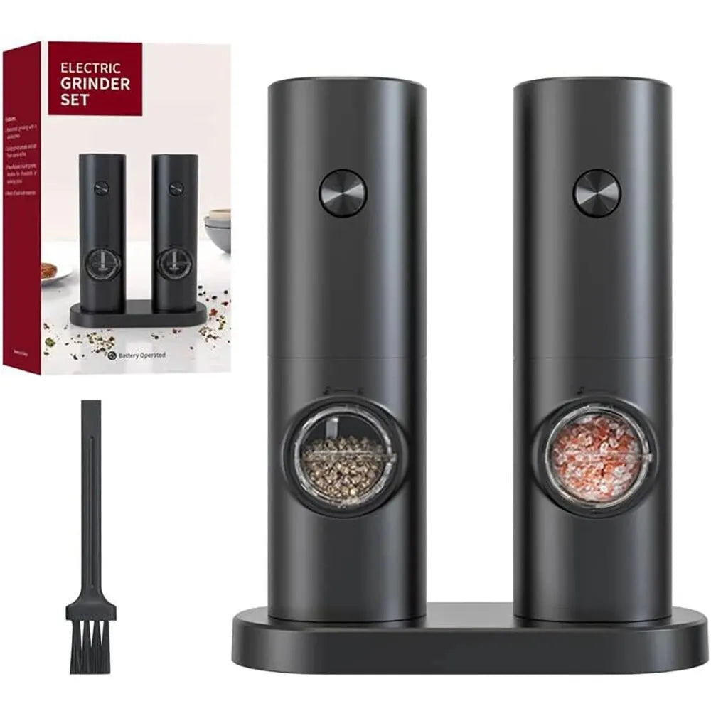 2 Pc Electric Salt and Pepper Grinder Battery Powered