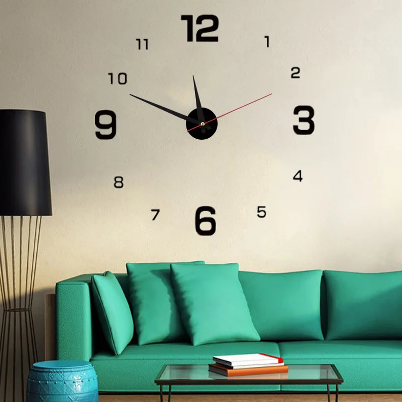 DIY 3D Silent Wall Clock Luminous Frameless Wall Clock