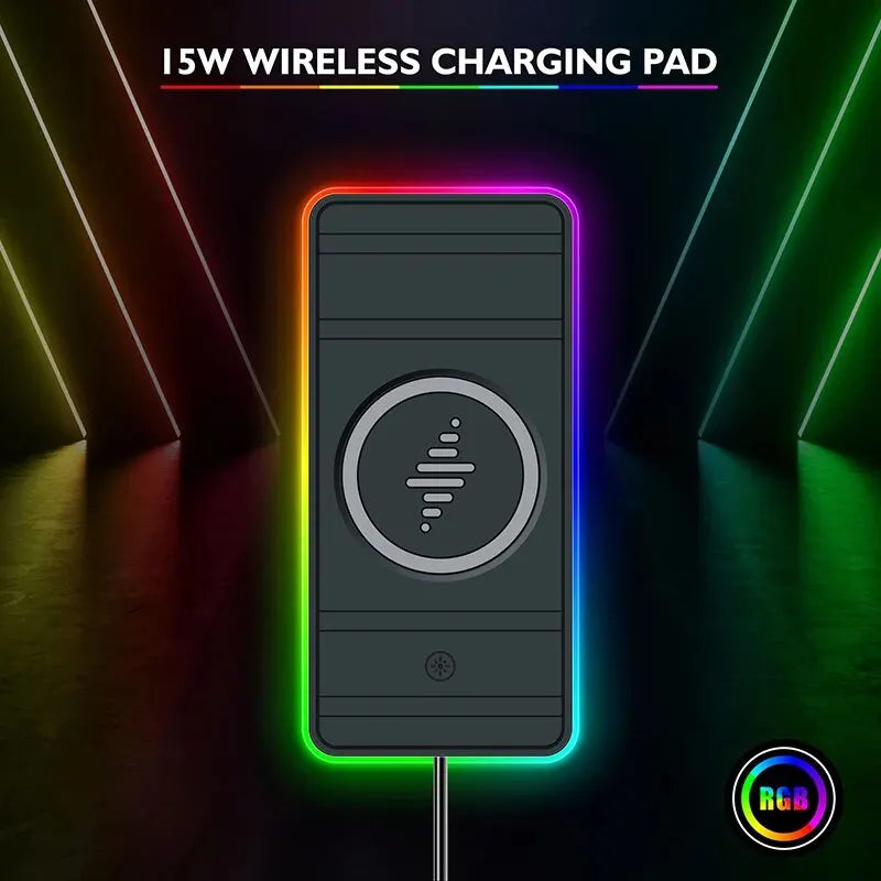 Fast Charging Station Non Slip Pad RGB Light for IPhone