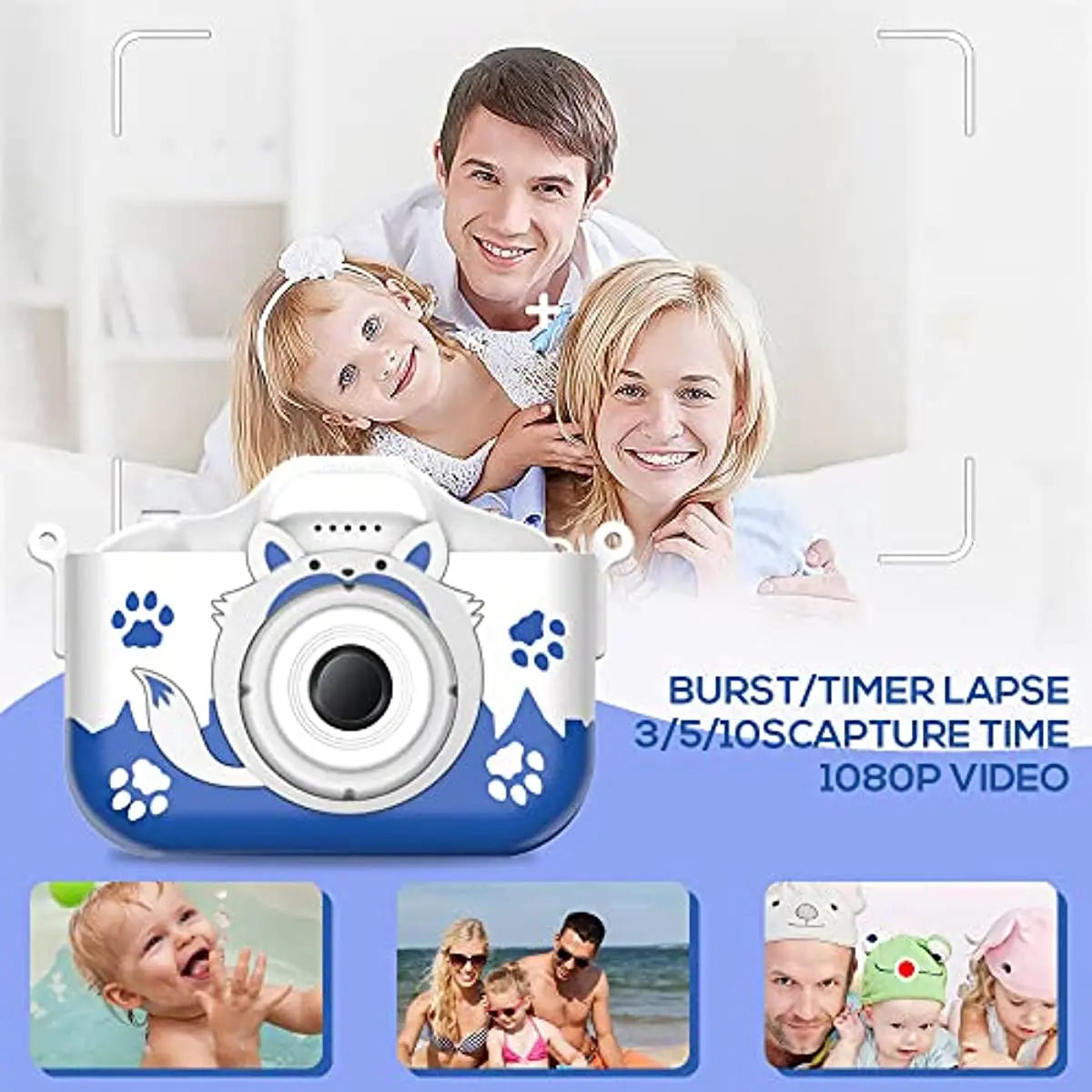 Kids Digital Camera Shockproof Silicone with USB Charger