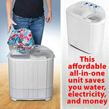 Compact Portable Washing and Drying Machine with Twin Tub