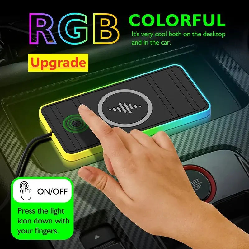 Fast Charging Station Non Slip Pad RGB Light for IPhone