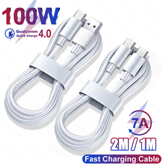 7A 100W Fast Charging Cable USB Type C Wire Cord