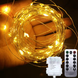 LED Waterproof Copper Wire String Fairy Lights with 8 Modes