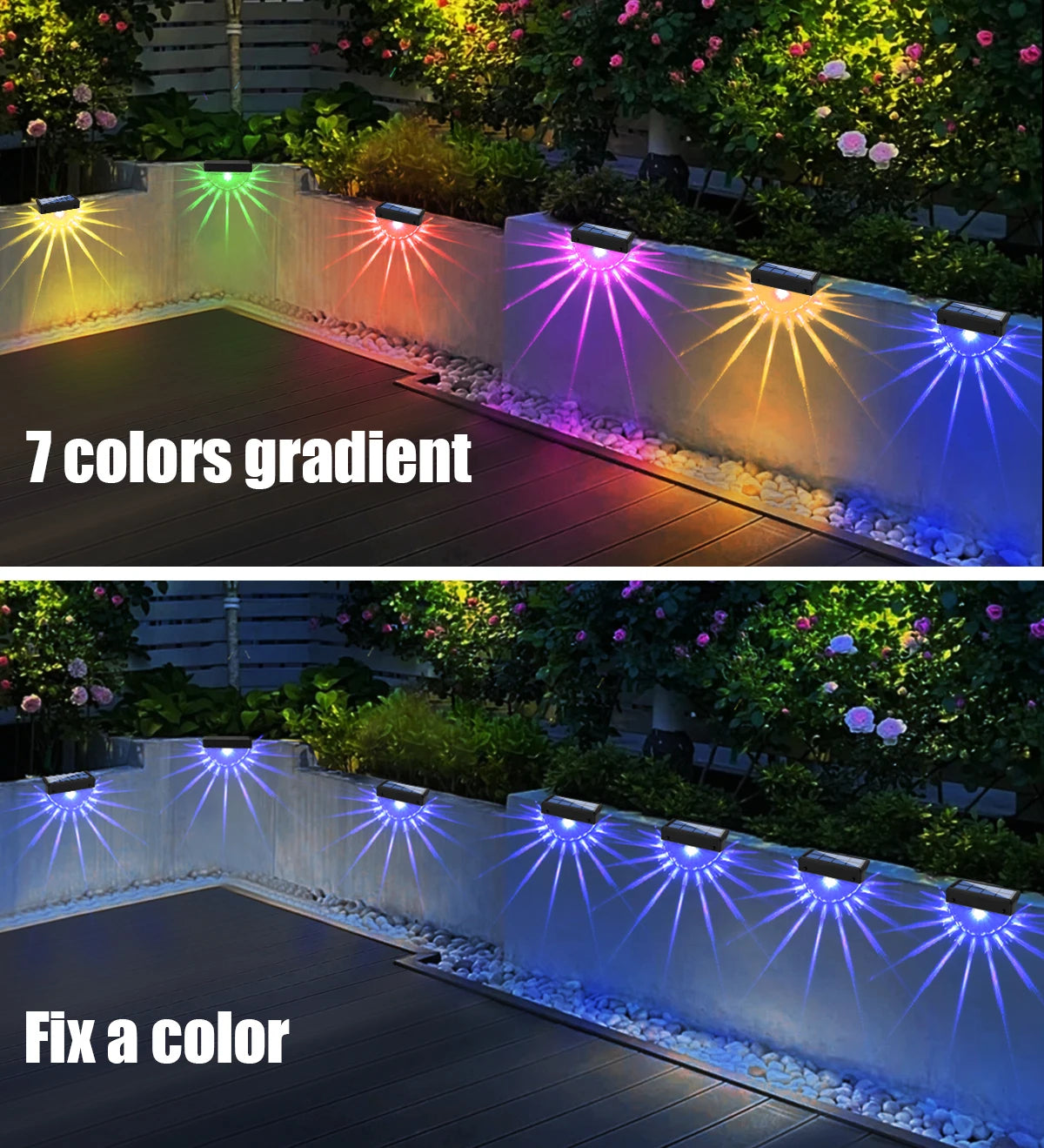 2pc LED Solar Waterproof Deck Lights