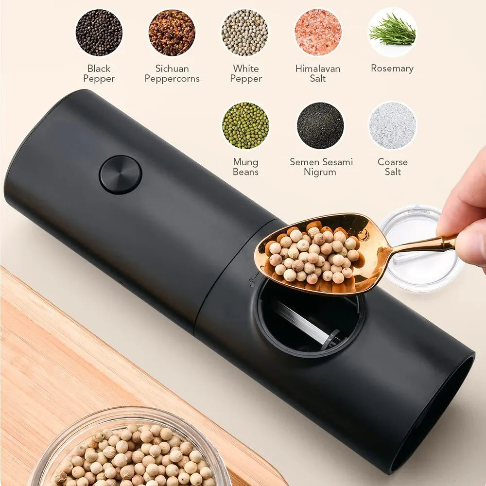 2 Pc Electric Salt and Pepper Grinder Battery Powered