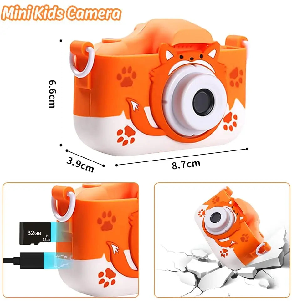 Kids Digital Camera Shockproof Silicone with USB Charger