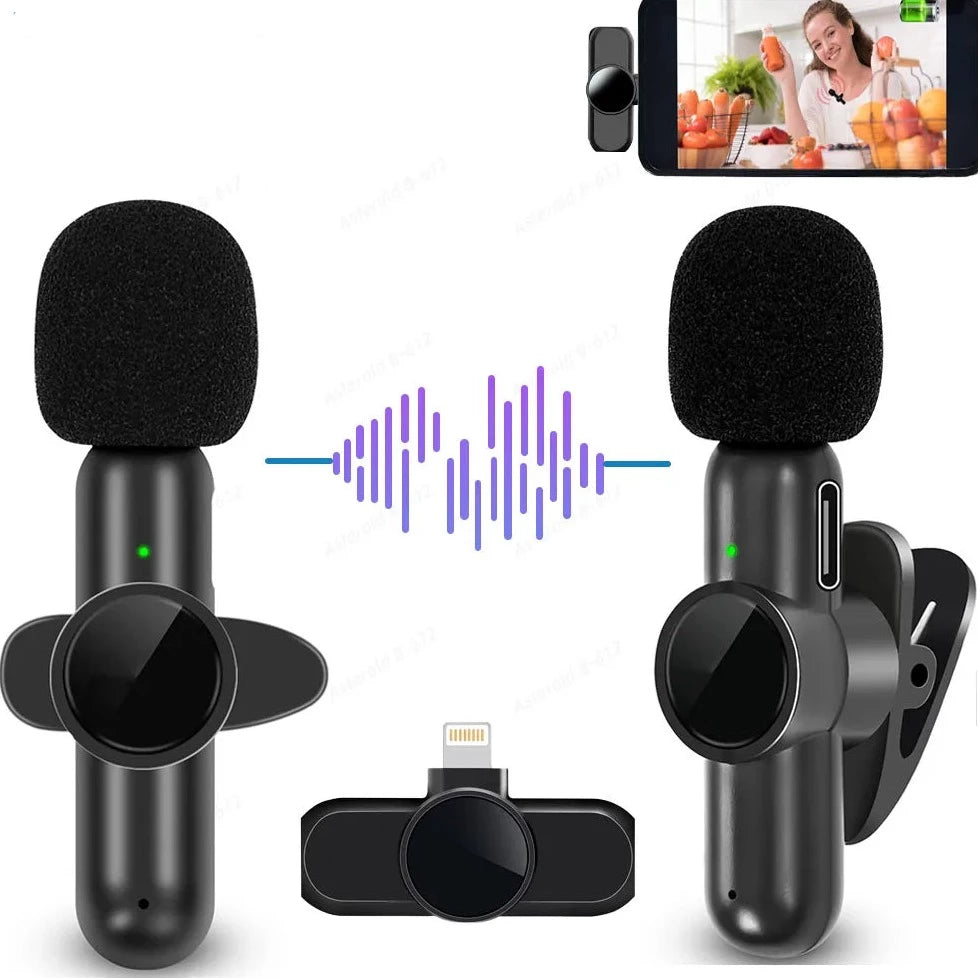 Wireless Mic Audio/Video Recording for iPhone/iPad/Android