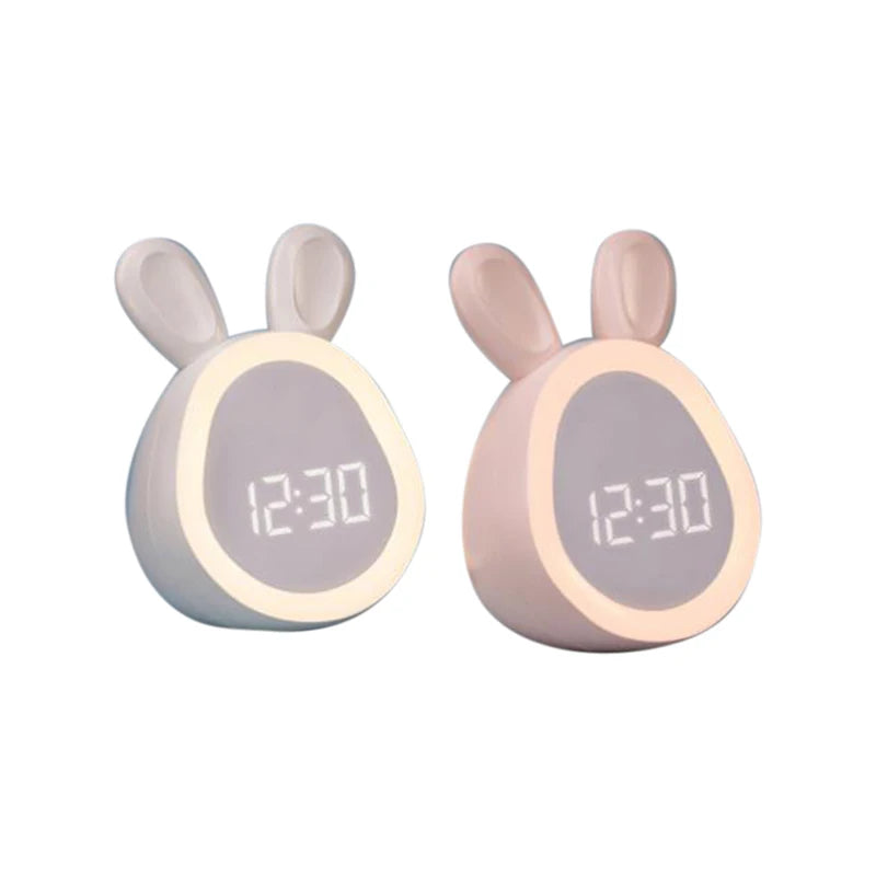 Kids Adorable Rabbit LED Alarm Clock with Night Light