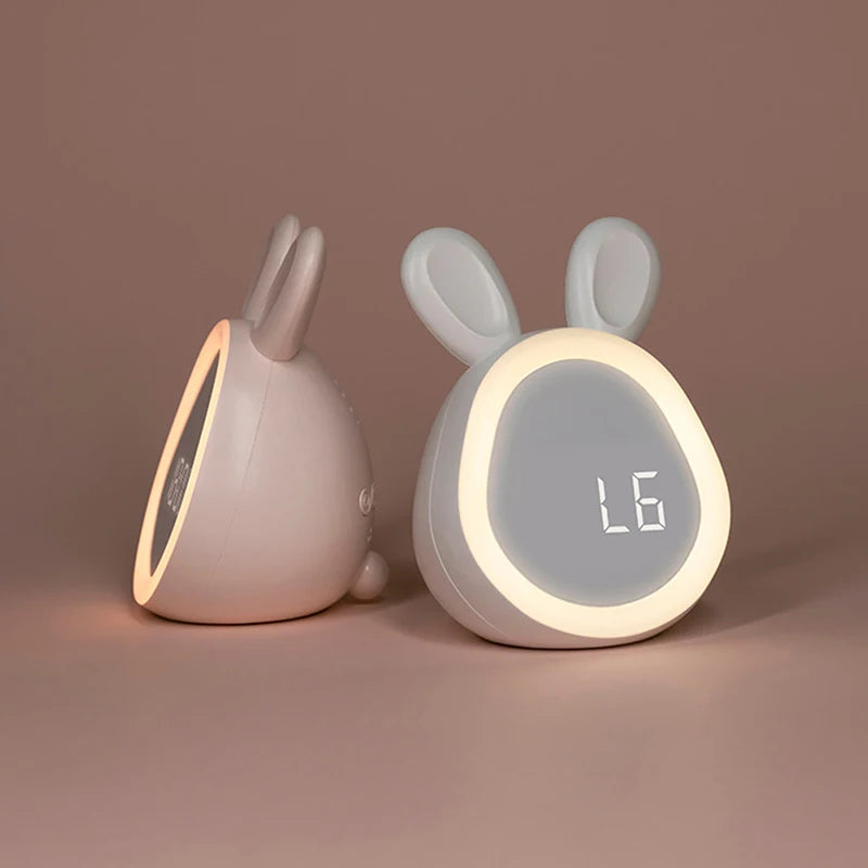 Kids Adorable Rabbit LED Alarm Clock with Night Light