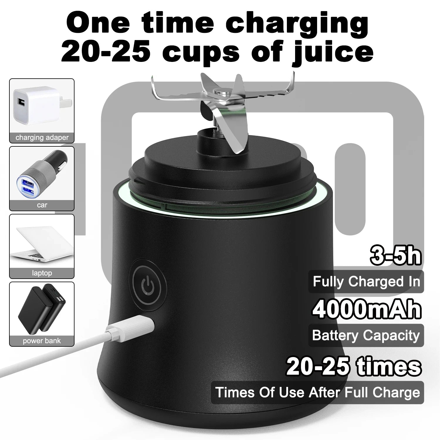 Personal Portable Electric Juicer Blender 600ML