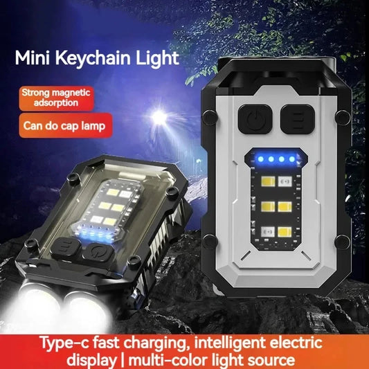 LED Mini Keychain Bright Flashlight Dual Light