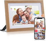 Smart 10.1" Wooden Digital Frame with Remote iOS Android