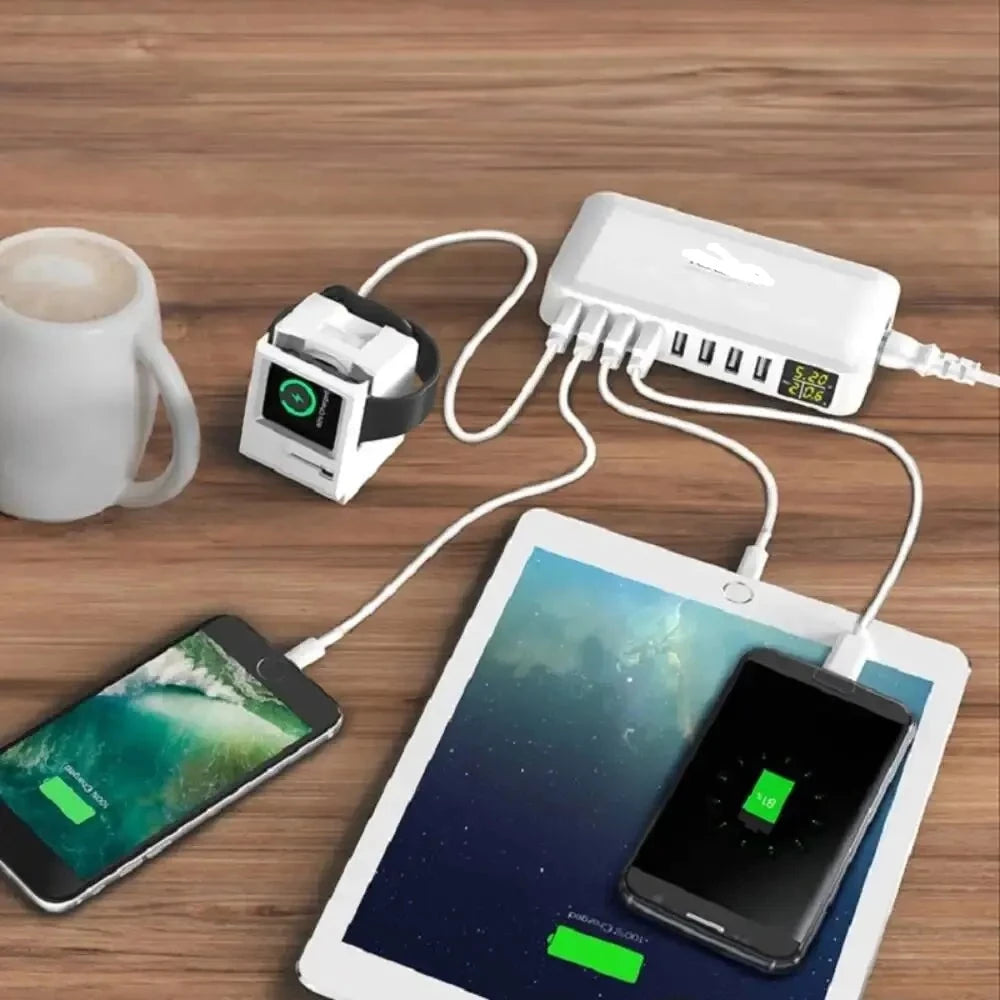 Mobile Phone Charging Station Desktop 8-Port USB Fast Charger