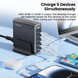 Desktop Fast Charge USB Type C Charger LED 140W GaN