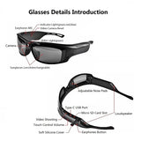 Smart Music Glasses Mini Camera with Bluetooth Earphones