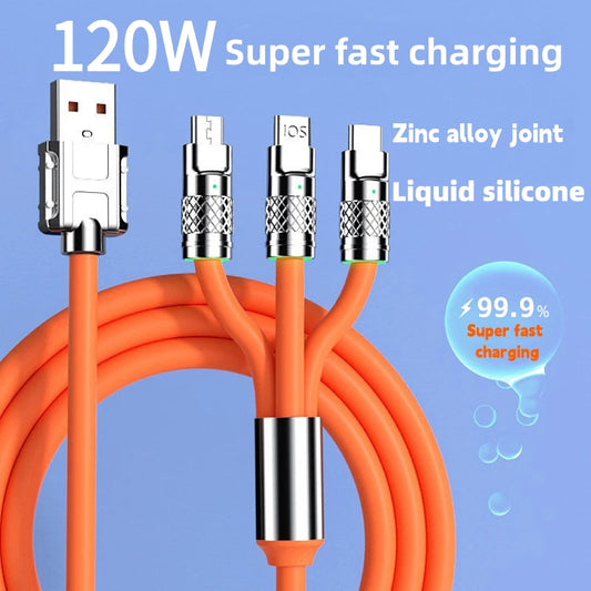 6A 120W USB Fast Charger Cable For Apple and Android